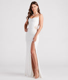 Jaime Formal Crepe Lace Mermaid Dress provides a stylish spring wedding guest dress, the perfect dress for graduation, or a cocktail party look in the latest trends for 2024!
