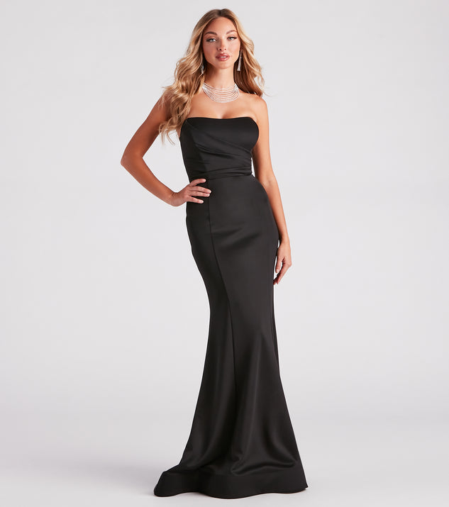 Black mermaid discount strapless dress