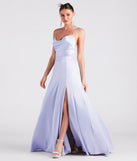 Allura Formal Satin A-Line Dress creates the perfect summer wedding guest dress or cocktail party dresss with stylish details in the latest trends for 2023!