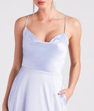 You'll be the best dressed in the Allura Formal Satin A-Line Dress as your summer formal dress with unique details from Windsor.