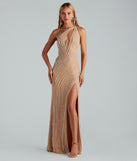 Caitlyn Formal Rhinestone Pearl Long Dress