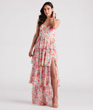 Sheryl Formal Floral Chiffon Ruffle Dress creates the perfect summer wedding guest dress or cocktail party dresss with stylish details in the latest trends for 2023!