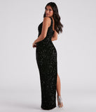 Hazel One-Shoulder Sequin Velvet Formal Dress is a gorgeous pick as your 2024 prom dress or formal gown for wedding guests, spring bridesmaids, or army ball attire!