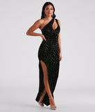 Hazel One-Shoulder Sequin Velvet Formal Dress is a gorgeous pick as your 2024 prom dress or formal gown for wedding guests, spring bridesmaids, or army ball attire!
