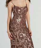 You'll be the best dressed in the Amiri High Slit Sequin Mesh Formal Dress as your summer formal dress with unique details from Windsor.