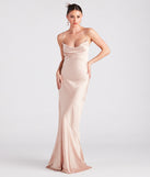 Vanessa Formal Satin Cowl Neck Dress provides a stylish summer wedding guest dress, the perfect dress for graduation, or a cocktail party look in the latest trends for 2024!