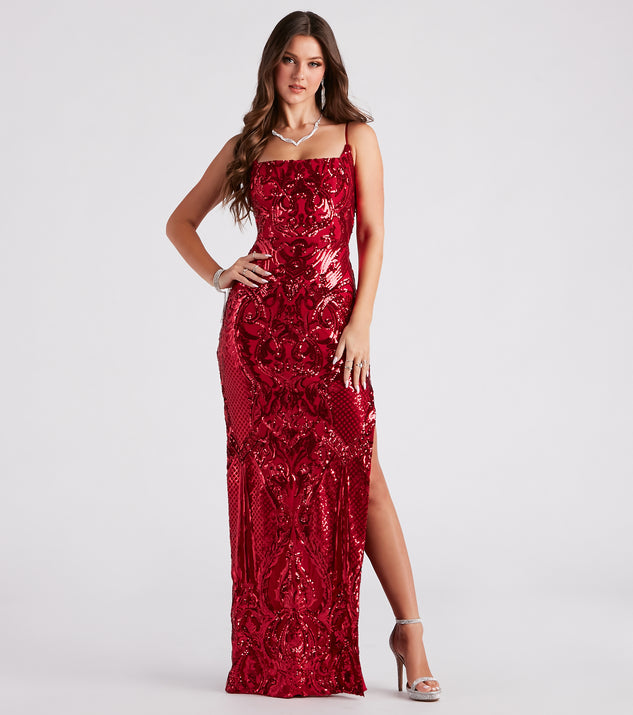 Bethany Formal Sequin Slit Long Dress is a gorgeous pick as your 2024 prom dress or formal gown for wedding guests, spring bridesmaids, or army ball attire!