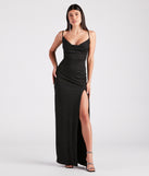Shelly High Slit Glitter Knit Formal Dress is a gorgeous pick as your summer formal dress for wedding guests, bridesmaids, or military birthday ball attire!