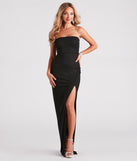 Trisha Formal Glitter Strapless Long Dress provides a stylish spring wedding guest dress, the perfect dress for graduation, or a cocktail party look in the latest trends for 2024!