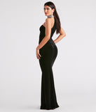 Gemma Rhinestone Collar Velvet Strapless Mermaid Dress is a gorgeous pick as your 2024 prom dress or formal gown for wedding guests, spring bridesmaids, or army ball attire!