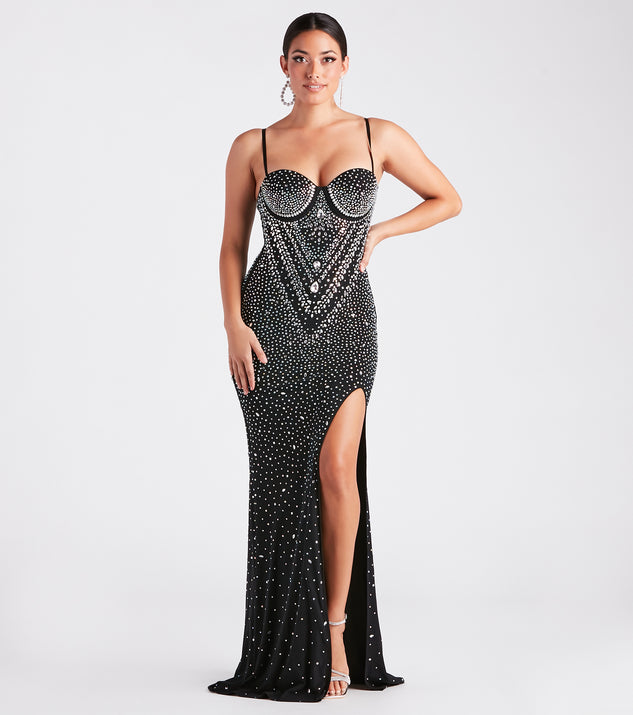 Candice Formal Rhinestone A-Line Long Dress provides a stylish spring wedding guest dress, the perfect dress for graduation, or a cocktail party look in the latest trends for 2024!