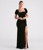 Claudia Formal Velvet Slit Mermaid Dress creates the perfect summer wedding guest dress or cocktail party dresss with stylish details in the latest trends for 2023!
