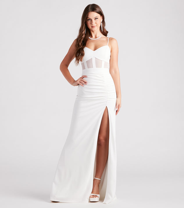 Alexia Formal High Slit Illusion Dress provides a stylish summer wedding guest dress, the perfect dress for graduation, or a cocktail party look in the latest trends for 2024!