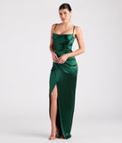 Julie Formal Satin Cowl Neck Wrap Dress is a gorgeous pick as your 2024 prom dress or formal gown for wedding guests, spring bridesmaids, or army ball attire!