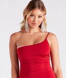 You'll be the best dressed in the Madalyn One-Shoulder High Slit Formal Dress as your summer formal dress with unique details from Windsor.