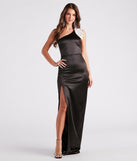 Maddie Formal Satin Bow One Shoulder Dress creates the perfect summer wedding guest dress or cocktail party dresss with stylish details in the latest trends for 2023!