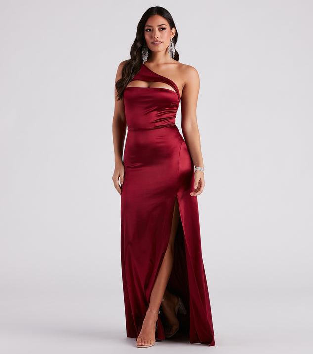 Skyla Formal Satin One-Shoulder A-Line Dress & Windsor