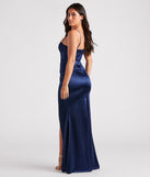 Stacie Formal Satin Corset Mermaid Dress creates the perfect summer wedding guest dress or cocktail party dresss with stylish details in the latest trends for 2023!