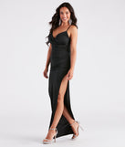 Cathy Formal V-Neck High Slit Long Dress is a gorgeous pick as your 2024 prom dress or formal gown for wedding guests, spring bridesmaids, or army ball attire!