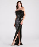 Zuri Formal Sequin Feather Mermaid Dress is a gorgeous pick as your 2024 prom dress or formal gown for wedding guests, spring bridesmaids, or army ball attire!