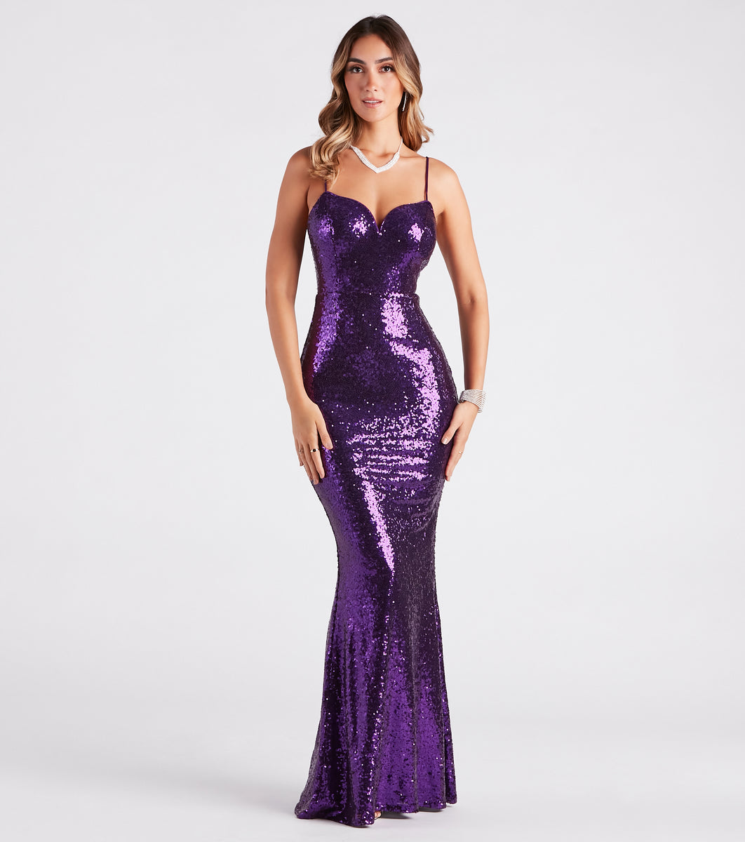 Brandi Formal Sequin Sweetheart Mermaid Dress & Windsor