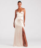 Rae Formal Satin Pleated Bust Mermaid Dress is a gorgeous pick as your 2024 prom dress or formal gown for wedding guests, spring bridesmaids, or army ball attire!