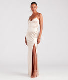 Rae Formal Satin Pleated Bust Mermaid Dress is a gorgeous pick as your 2024 prom dress or formal gown for wedding guests, spring bridesmaids, or army ball attire!
