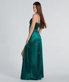 Darla Formal Satin A-Line Long Dress is a gorgeous pick as your summer formal dress for wedding guests, bridesmaids, or military birthday ball attire!