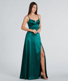 Darla Formal Satin A-Line Long Dress is a gorgeous pick as your summer formal dress for wedding guests, bridesmaids, or military birthday ball attire!
