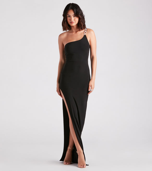 Ellen Formal Rhinestone Strap Long ...