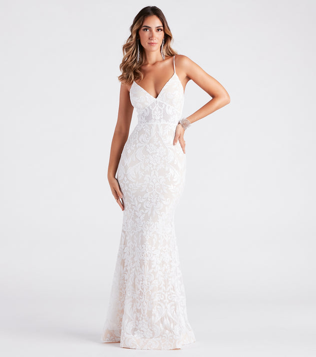 Althea Formal Sequin V-Neck Mermaid Dress is a gorgeous pick as your 2024 prom dress or formal gown for wedding guests, spring bridesmaids, or army ball attire!