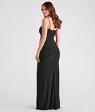 Andie Formal Square Neck Slit Long Dress creates the perfect summer wedding guest dress or cocktail party dresss with stylish details in the latest trends for 2023!