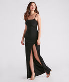 Andie Formal Square Neck Slit Long Dress is a gorgeous pick as your 2024 prom dress or formal gown for wedding guests, spring bridesmaids, or army ball attire!