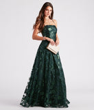 Cameron Sequin Embroidered A-Line Formal  Green Prom Dress is a gorgeous pick as your 2023 prom dress or formal gown for wedding guest, spring bridesmaid, or army ball attire!