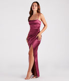Mayra Formal Satin Slit Long Dress creates the perfect summer wedding guest dress or cocktail attire with chic styles in the latest trends for 2024!