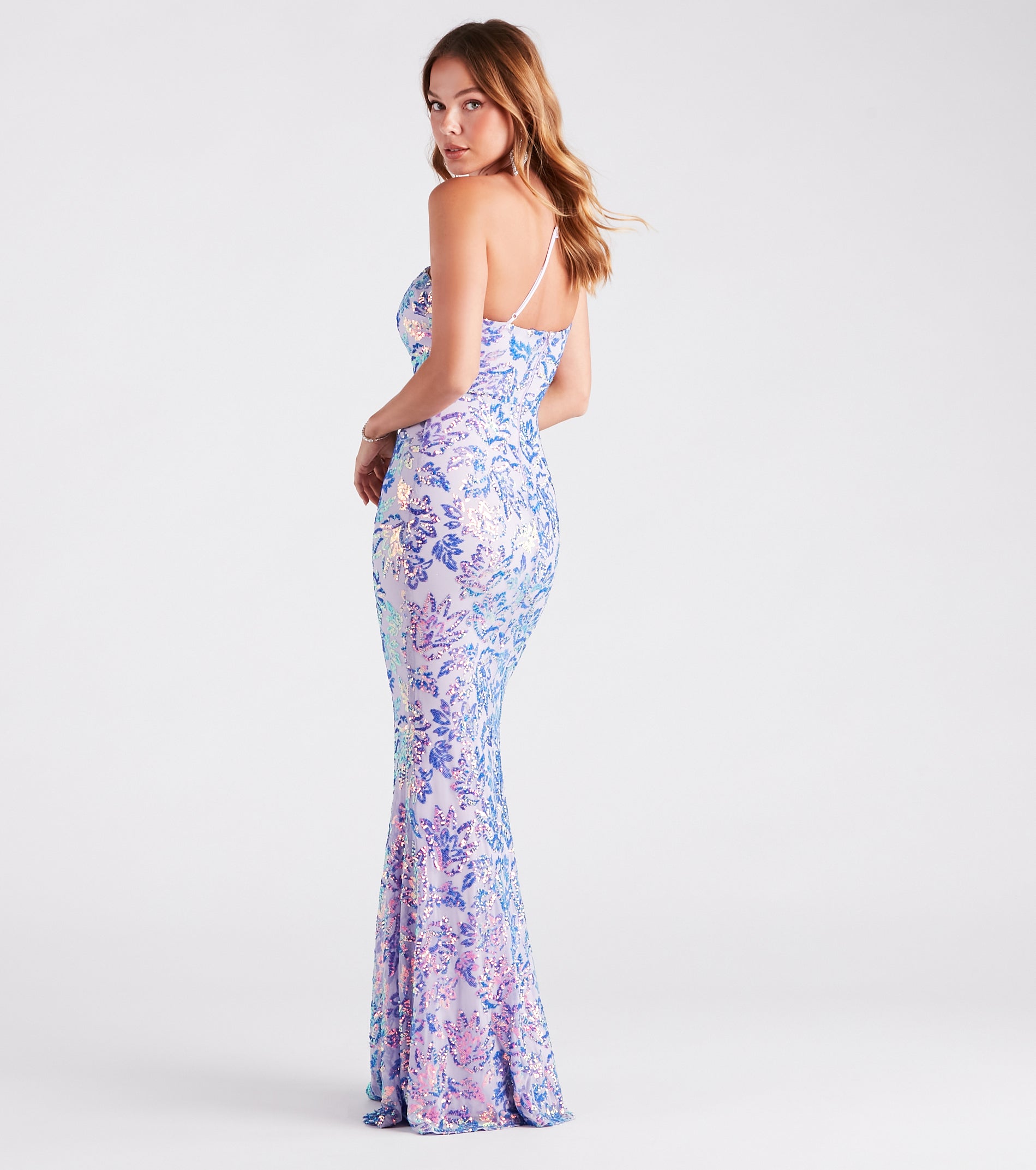 Meredith One-Shoulder Sequin Formal Dress & Windsor