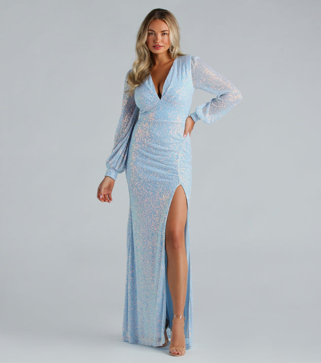 Mona Formal Sequin Long Sleeve Mermaid Dress is a gorgeous pick as your summer formal dress for wedding guests, bridesmaids, or military birthday ball attire!