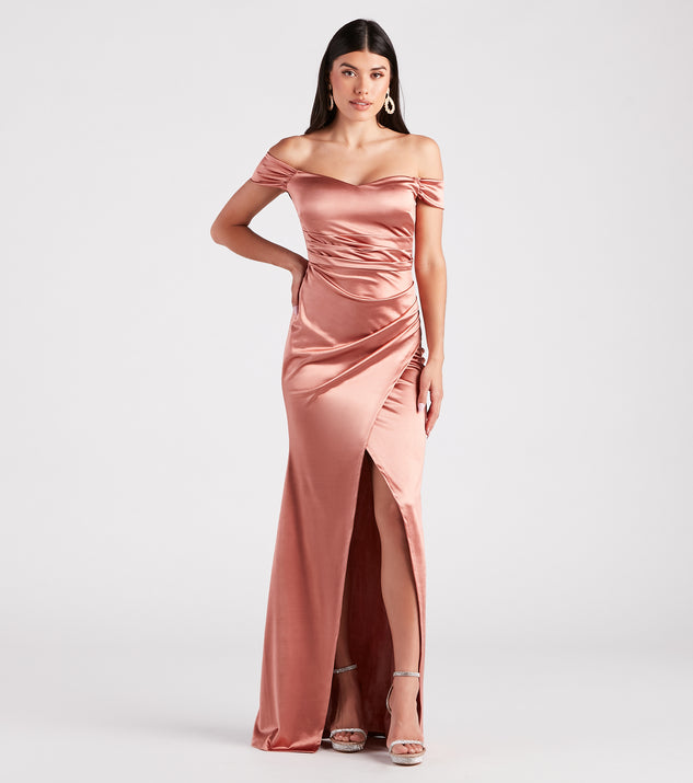 Valencia Formal Off-The-Shoulder Wrap Dress creates the perfect summer wedding guest dress or cocktail attire with chic styles in the latest trends for 2024!