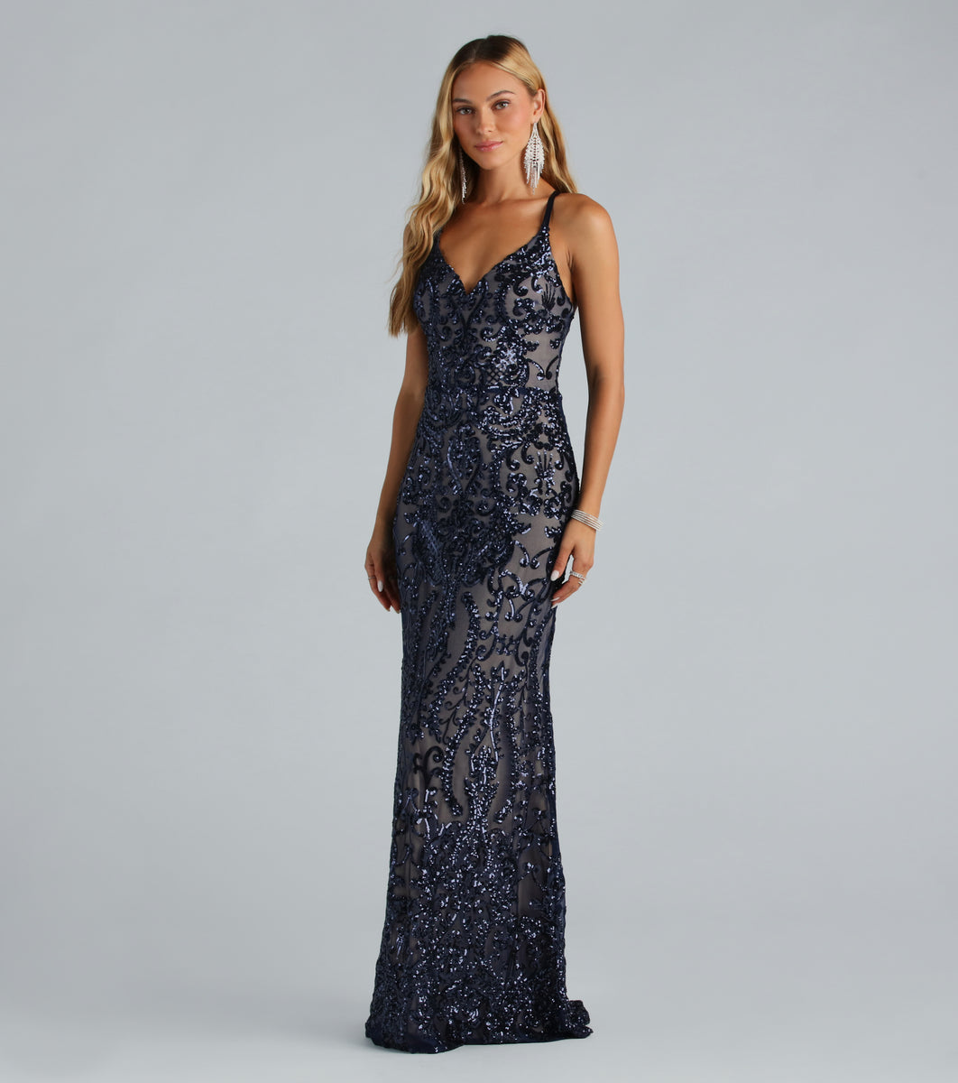 Karissa Formal Sequin Strappy Mermaid Dress & Windsor