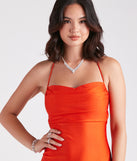 Delia Formal Cowl Neck Long Dress is a gorgeous pick as your 2024 prom dress or formal gown for wedding guests, spring bridesmaids, or army ball attire!