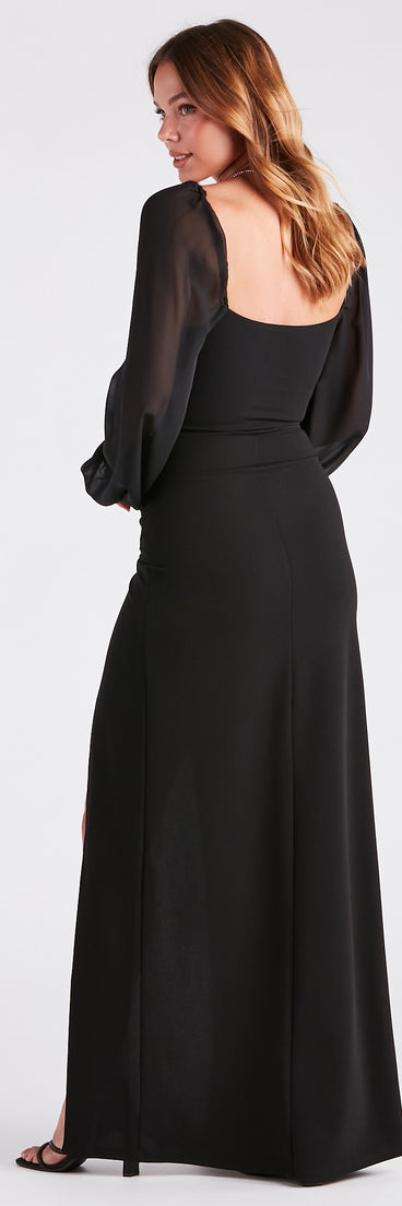 Jayden Formal Crepe Chiffon Mermaid Dress is a gorgeous pick as your formal dress for wedding guests, fall bridesmaids, or military birthday ball attire!