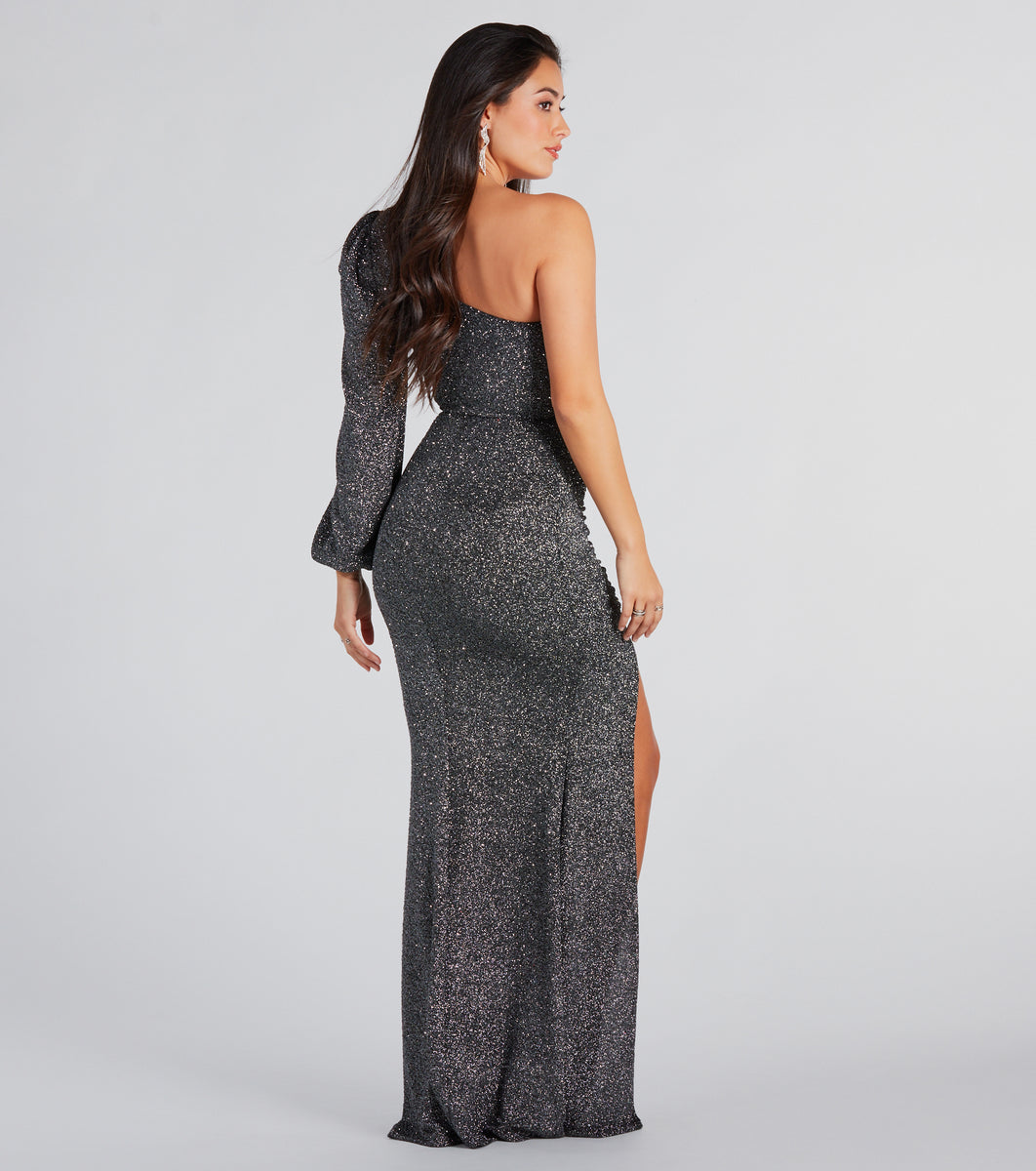 Sierra Formal Glitter Long Sleeve Mermaid Dress & Windsor