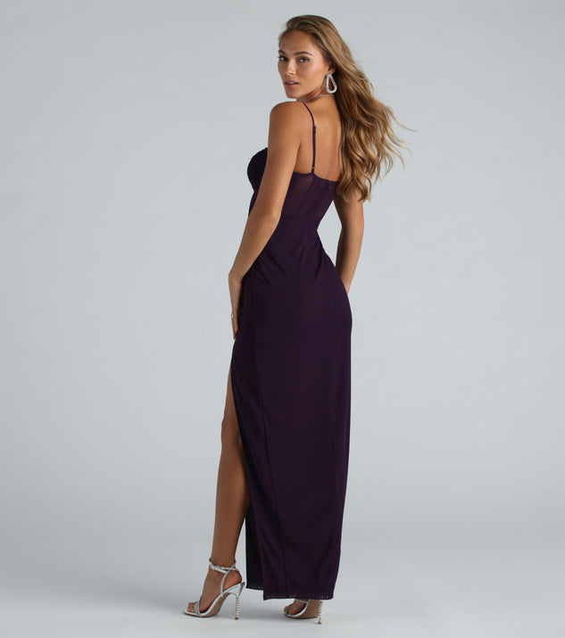 Jill Formal Mesh Bustier Slim Long Dress & Windsor