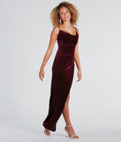 Prianka Formal Glitter Velvet Cowl Neck Dress is a gorgeous pick as your summer formal dress for wedding guests, bridesmaids, or military birthday ball attire!