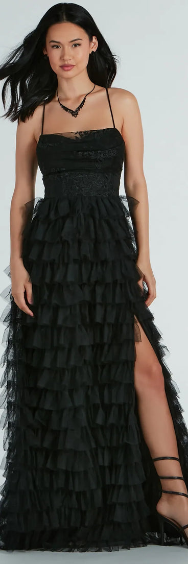 Rita Formal Lace Tulle A-Line Long Dress is the perfect prom dress pick with on-trend details to make the 2024 dance your most memorable event yet!