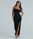 Candace Formal Crepe One-Shoulder Ruffle Dress is a gorgeous pick as your summer formal dress for wedding guests, bridesmaids, or military birthday ball attire!