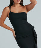 Candace Formal Crepe One-Shoulder Ruffle Dress is a gorgeous pick as your summer formal dress for wedding guests, bridesmaids, or military birthday ball attire!