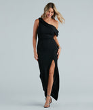 Everleigh Formal Glitter Off-The-Shoulder Dress is a gorgeous pick as your summer formal dress for wedding guests, bridesmaids, or military birthday ball attire!