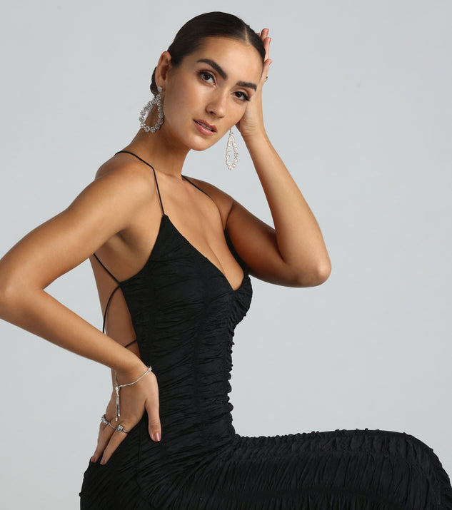 Nala Formal Ruched Strappy Back Mermaid Dress