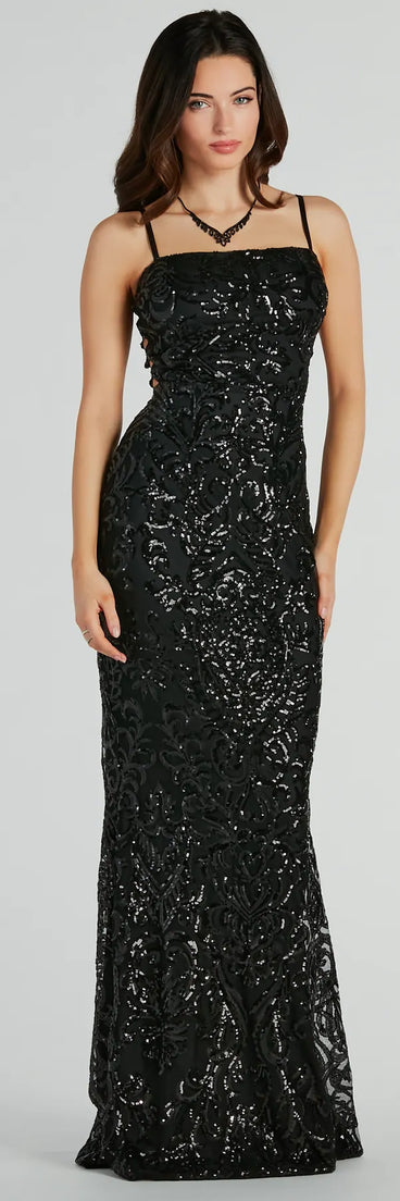 Shelby Side Lace-Up Mermaid Sequin Formal Dress is the perfect prom dress pick with on-trend details to make the 2024 dance your most memorable event yet!